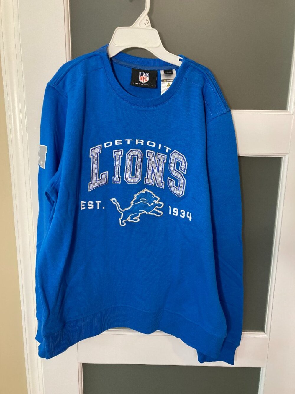 G-III Sports Detroit Lions Adaptive Fleece Crewneck Sweatshirt Large - NWT